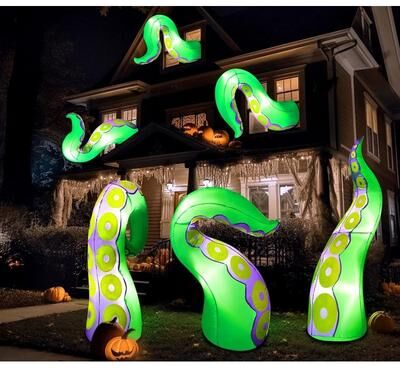 Joyfy 3Pcs Halloween LED Octopus Tentacle Inflatables