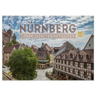 NÜRNBERG Historisches Stadtherz (Wandkalender 2027 DIN A2 quer), CALVENDO Monatskalender