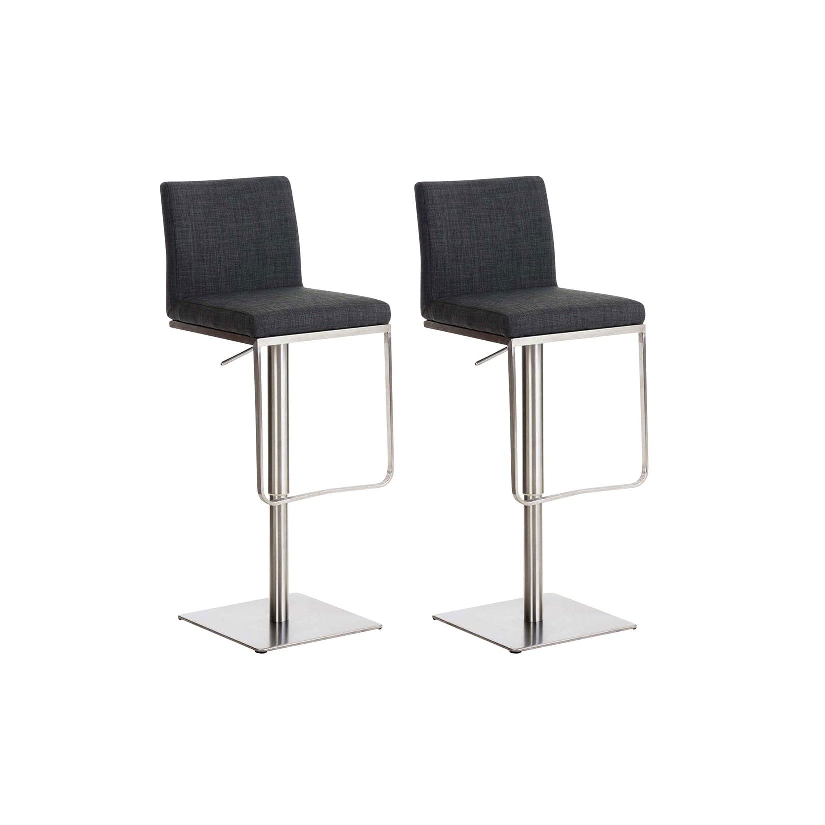 CLP 2er Set Barhocker Panama E Stoff Farbe: dunkelgrau, Gestell Farbe: edelstahl