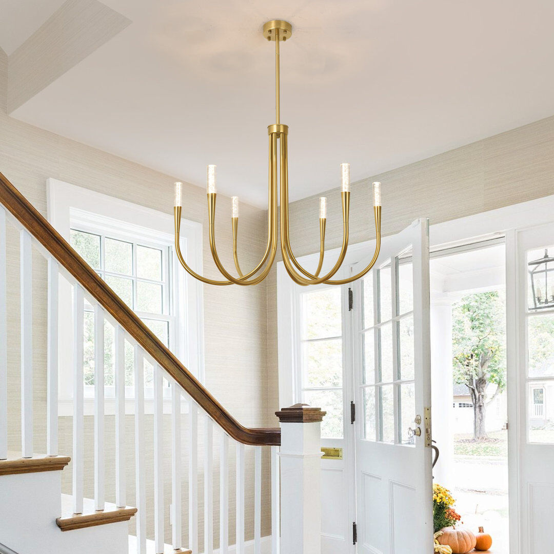 Blue Elephant 6-Light Candle Style LED Chandelier Gold 60cm H X 80cm W X 80cm D