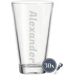 Gravur Trinkglas CIAO 300 ml Name vertikal 30 Stück