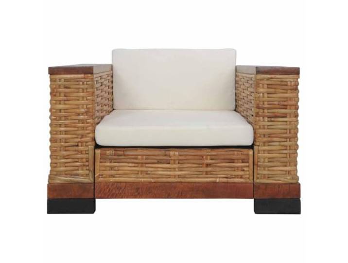 Rattansessel mit Kissen, ny Rattan, Braun, Holzrahmen Rattan, Holzrahmen, dicke Kissen, austauschbare Bezüge, breite Armlehnen