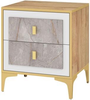 Costway Nightstand with 2 Pull-out Drawers for Living Room Bedroom