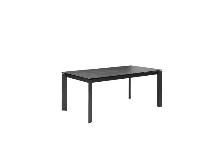 Livetastic Esstisch, Anthrazit, Metall, Glas, Keramik, rechteckig, 95x76x180-240 cm, ausziehbar, Esszimmer, Tische, Esstische, Glastische