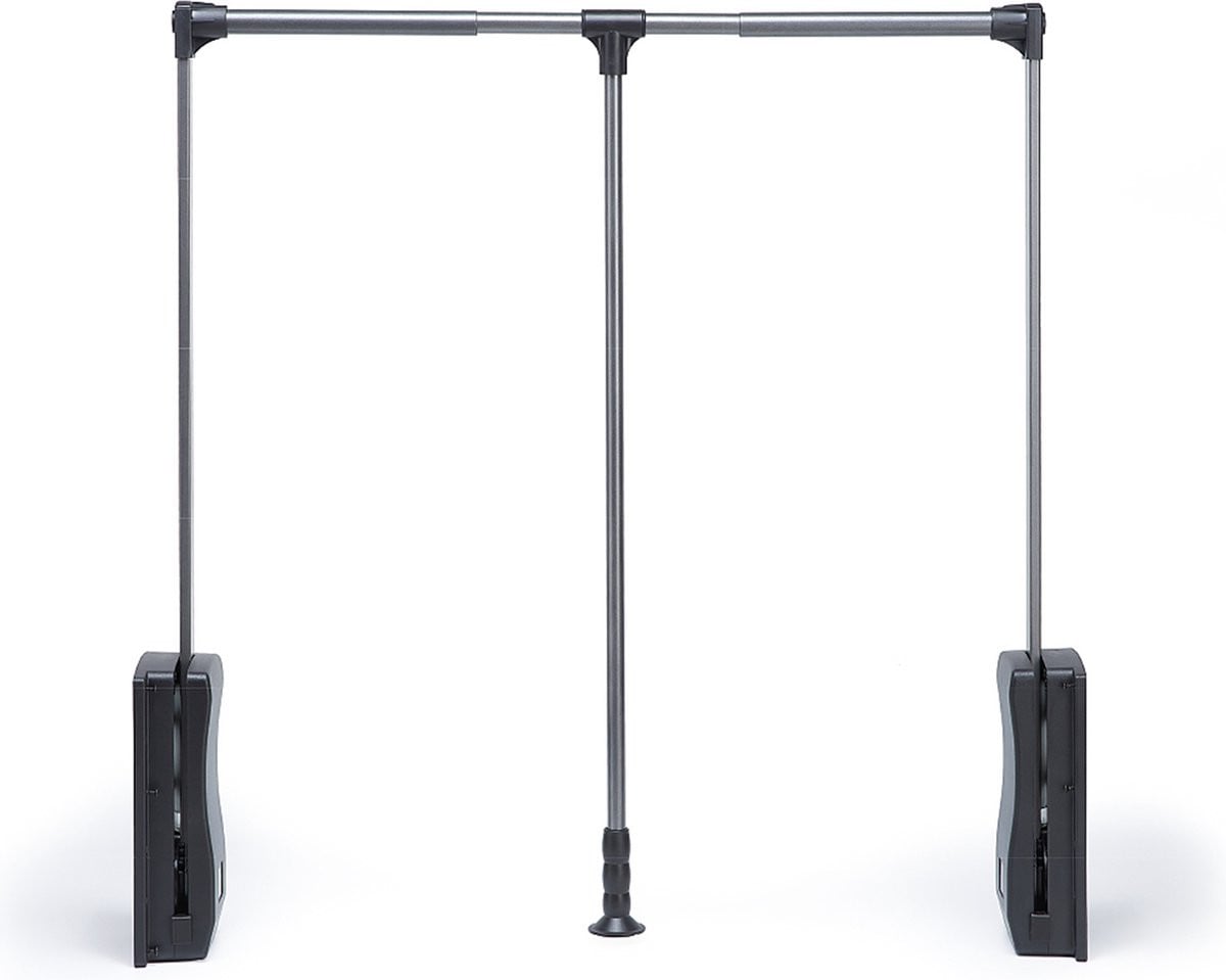 Milano Luxurious Kledinglift Kledingroede - Zwart / Chroom - Breedte: 60 tot 83 cm