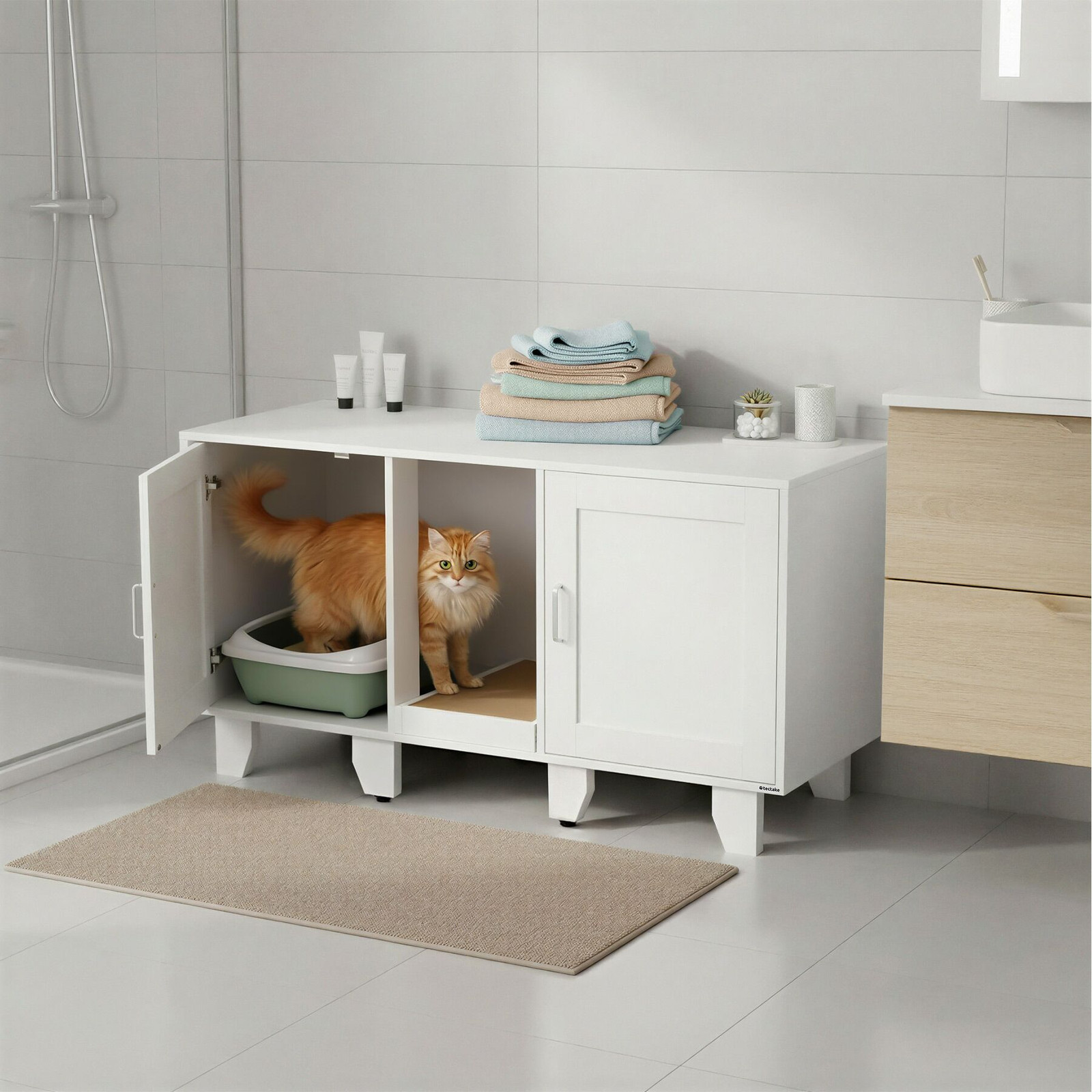 Kattenkast Freya wit van TecTake GmbH