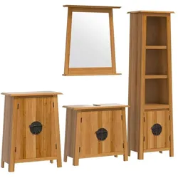 vidaXL, Badmöbelset, Tiago Sink cabinet + tall cabinet + side cabinet + mirror