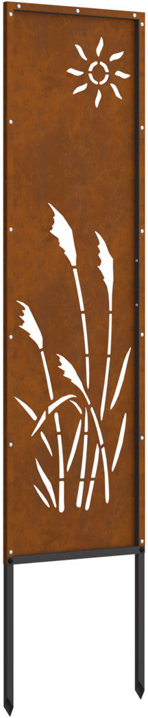 vidaXL 140cm H x 50cm W Fence Panels Included Rusty 50cm W X 140cm H X 1.7cm D