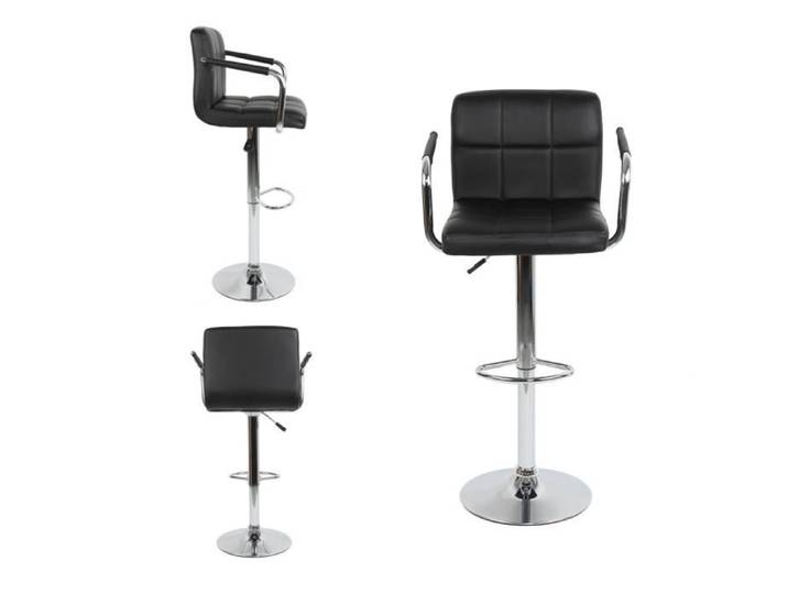 Lot de 2 Tabourets de bar - avec dossier et accoudoirs - Chaises de cuisine au style simple