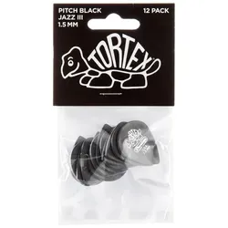 Dunlop Tortex Pitch Black Jazz III - 1.50, Plektrum, Schwarz
