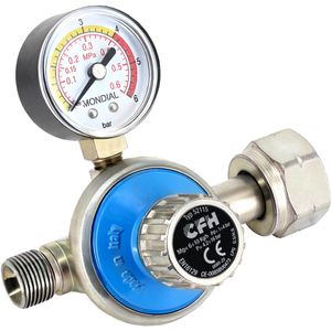 CFH Gasdruckregler 52115, DR 115, mit Manometer, 0 bis 4 bar Ausgangsdruck, regelbar, Anschluss 3/8''