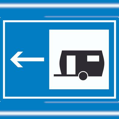 HB-Druck Wohnwagen links Symbol Aufkleber A9 (37x52mm)