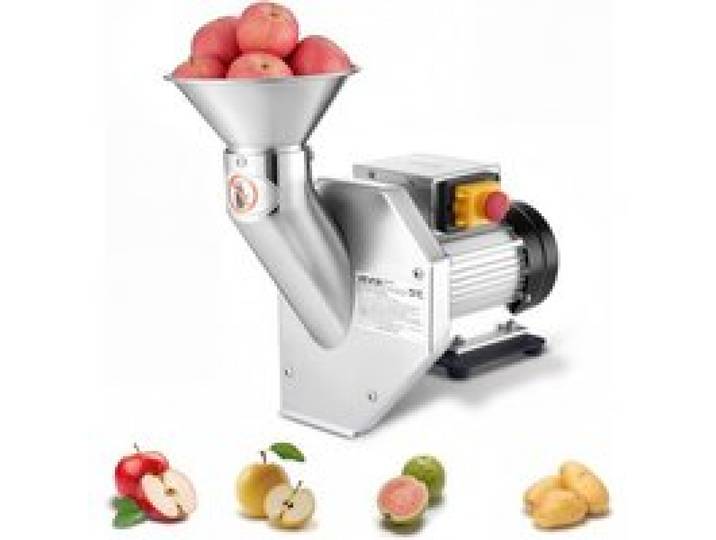 VEVOR Broyeur à Fruits Électrique 550 W, Moulin à Pommes de Table Capacité 60 kg/h, pour Cidre Maison Poires Ananas Goyaves Pommes Entières jusqu'à 70 mm de Diamètre, Concasseur à Fruits en Inox 304