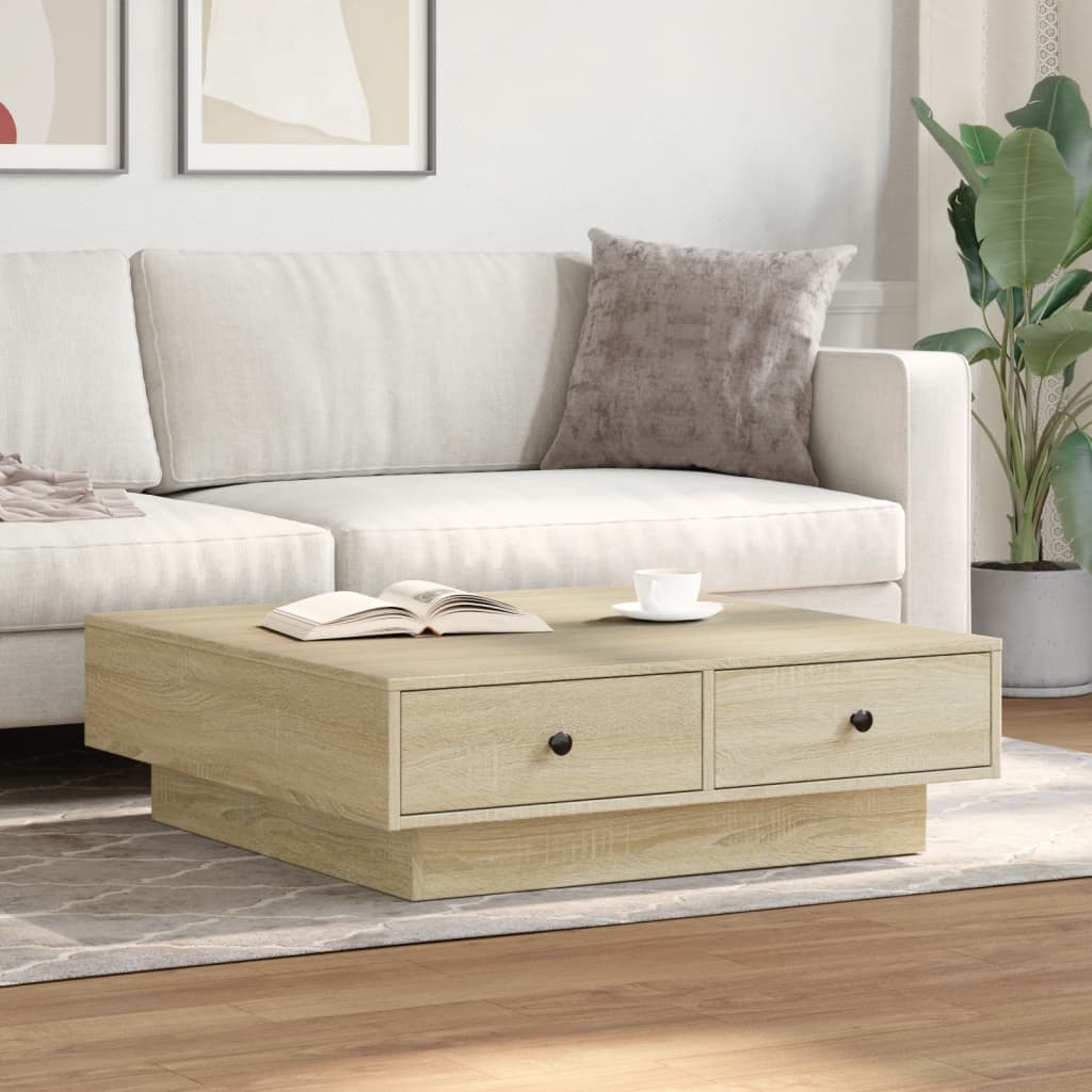 vidaXL Table basse Chêne sonoma 90x90x28 cm Aggloméré