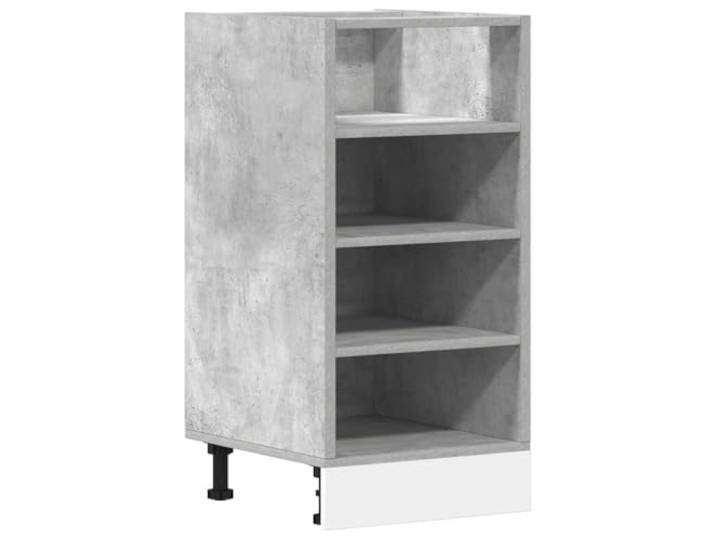 HKTMGDNG Küchenunterschrank Riga Betongrau 40x44,5x81,5 cm Holzwerkstoff Kompakter Beistellschrank für Küche und Kochbereich mit 80 kg Belastbarkeit und höhenverstellbaren Füßen.