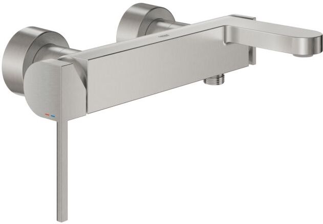 Grohe Plus Wannen-Einhebelmischer 33553DC3 supersteel, Laminarstrahlregler, Wandmontage