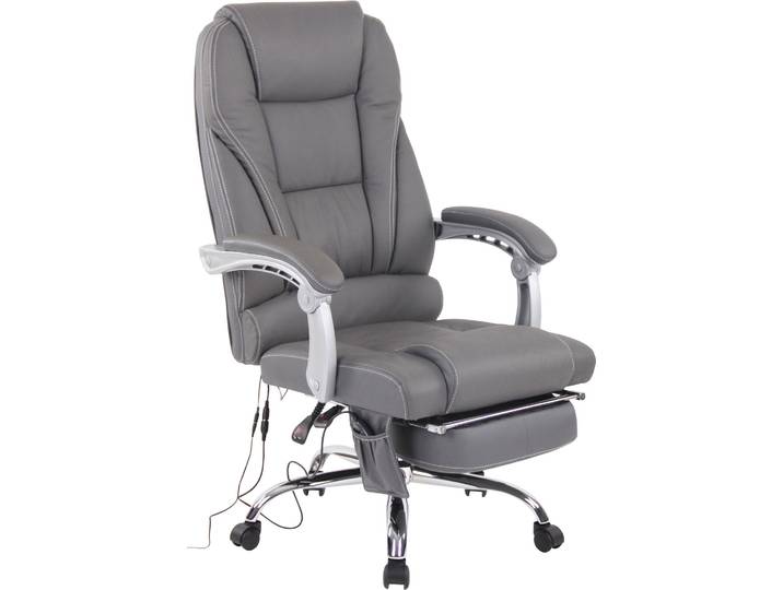 CLP Bürostuhl höhenverstellbar Pacific drehbar mit Massagefunktion 150kg belastbar - Farbe: braun