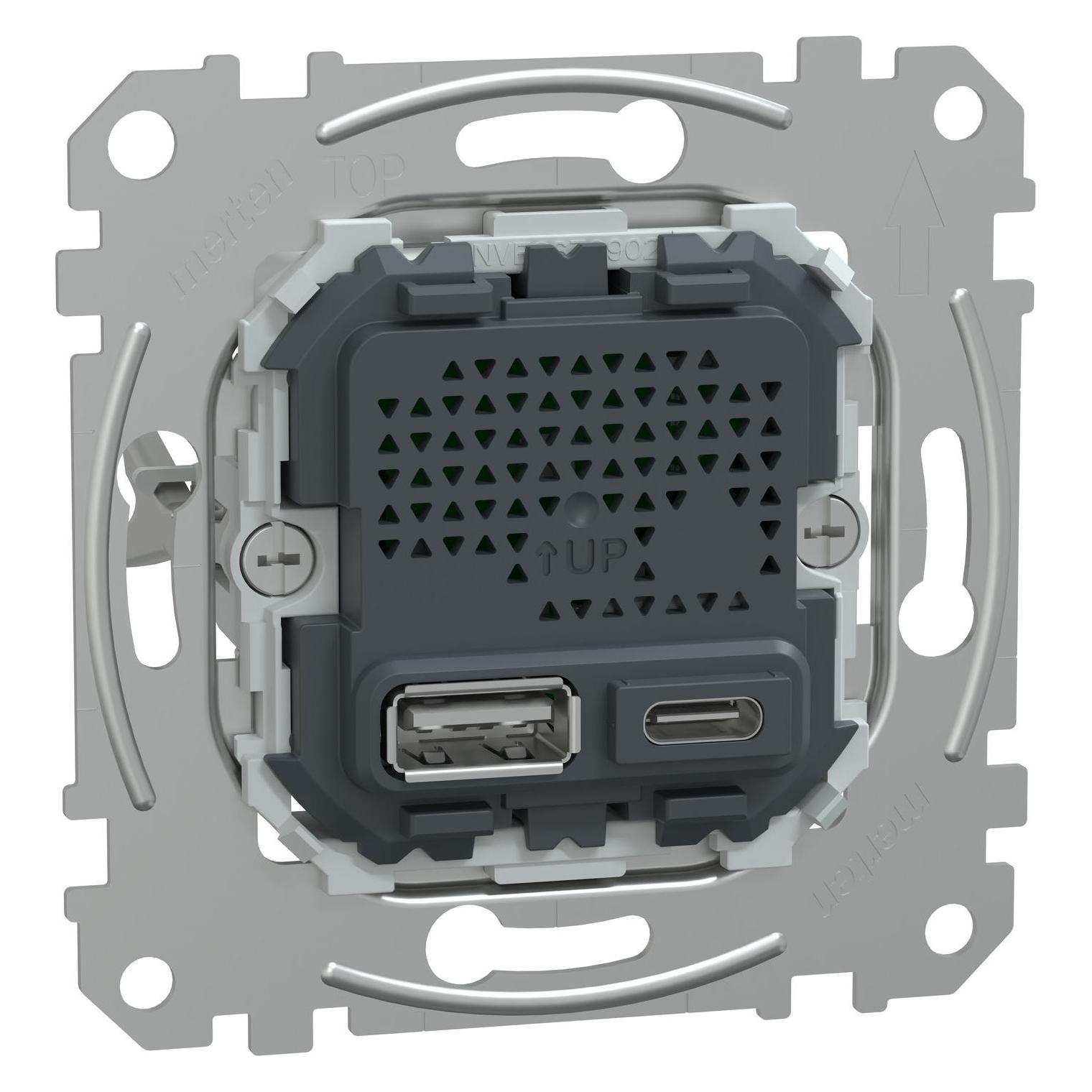Merten USB Ladestation-Einsatz (21 W, 2 Ports) (MEG4366-0140)