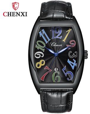 Fashion Sheath Luxury Business Leather Quartz Watch For Men black