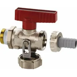Simplex KFE-Kugelhahn 1/2'' PN16 Messing vernickelt mit Verschraubung & Kappe