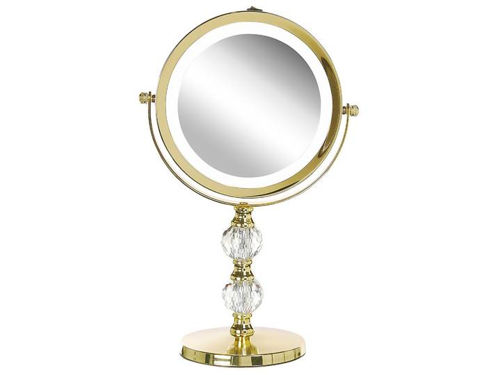 KOSMETIKSPIEGEL gold mit LED-Beleuchtung 18 cm Claira