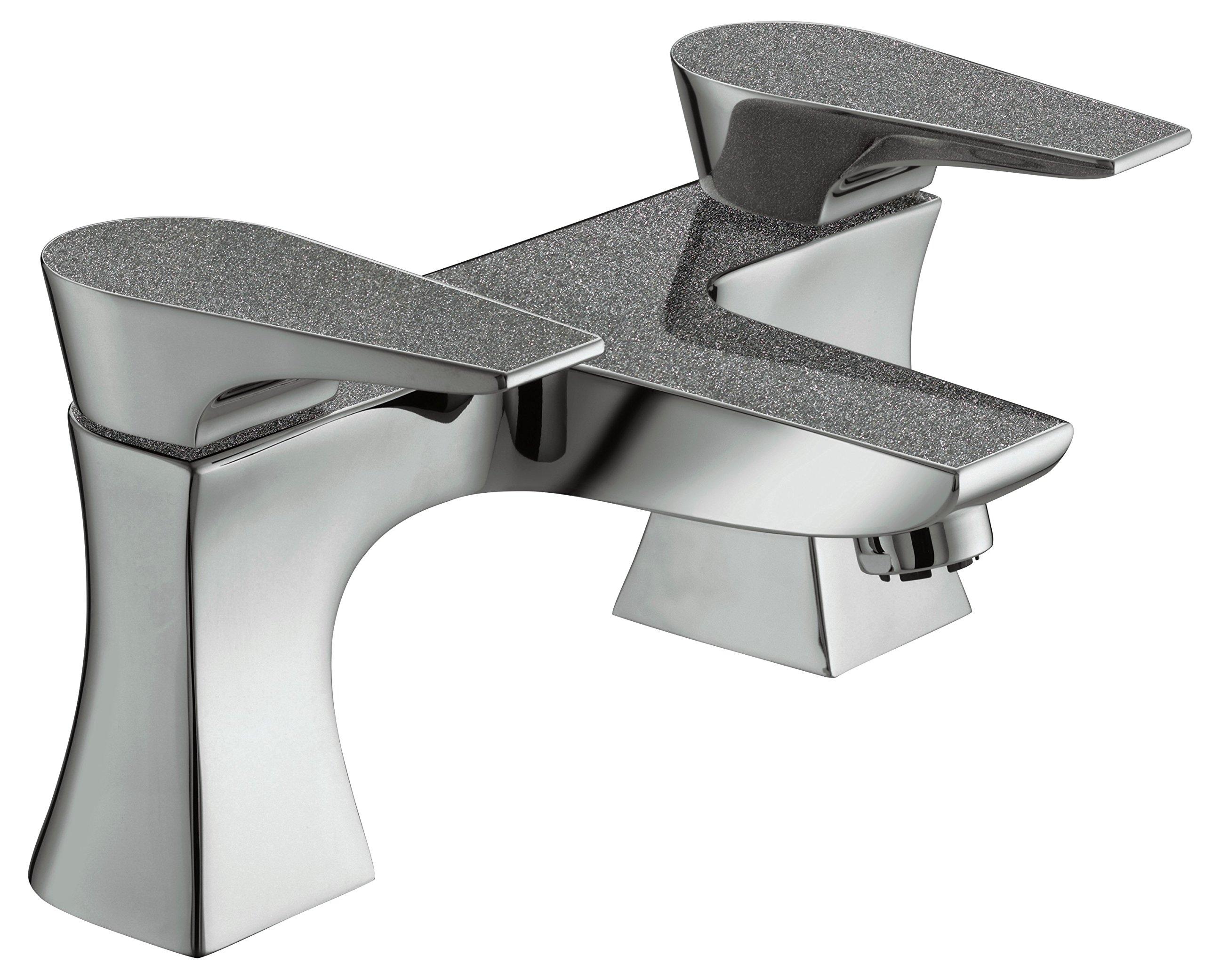 Badvuller Sanduhr-Design, Chrom/Graphit, Wandmontage, 2 Griffe