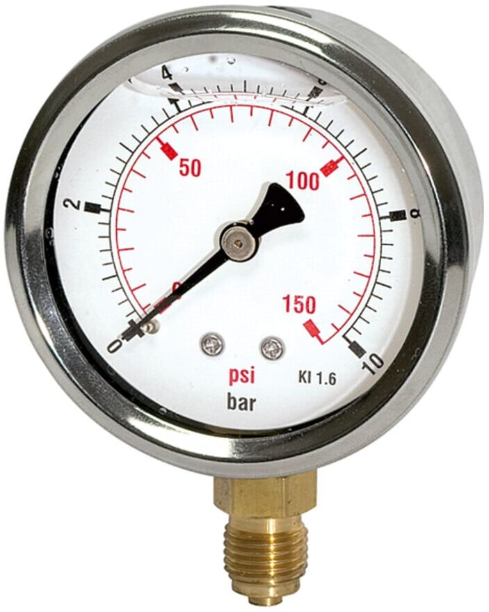 Riegler Glyzerinmano »pressure line«, G 1/4 unten, 0-6,0 bar/85 psi, Ã˜ 63 (706-CDE)