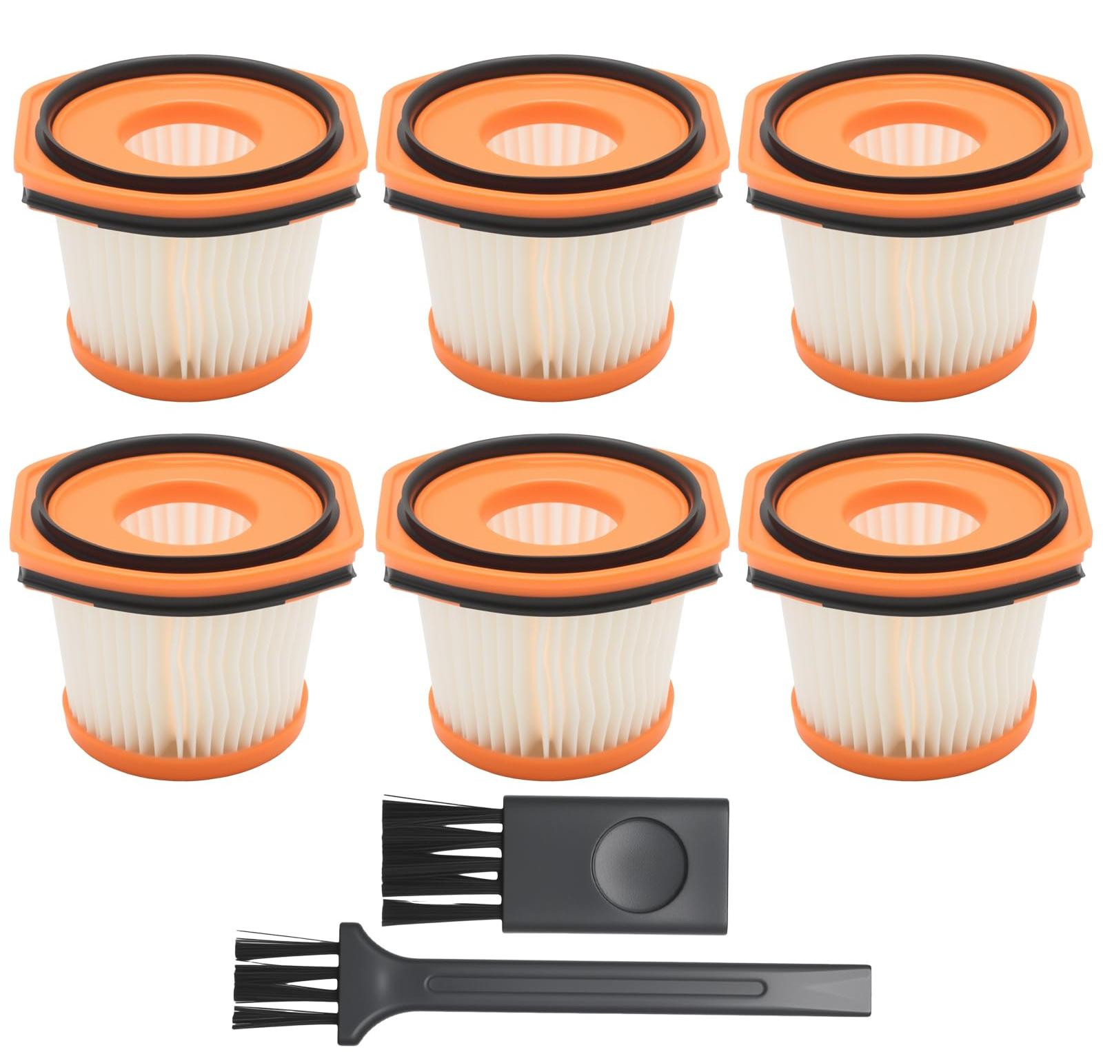 Dripio 6 vervangende filters met 2 borstels voor Shark WV361/WV362