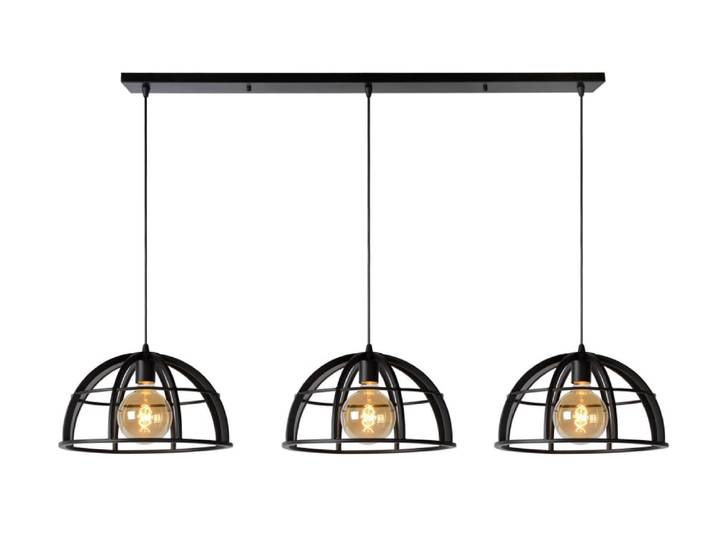 Suspension métal noire 3 lumières
