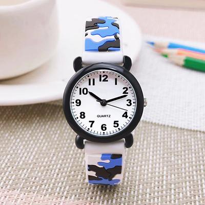 Market Central Camouflage Outdoor Sports Watch For Kids Boys Student Quartz Watch snowfield