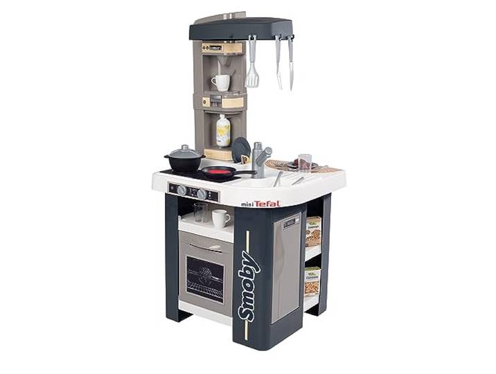 Smoby 7600311056 Kinderkeuken studio, speelruimte 360°, elektronische module, oven, spoelbak, 27 accessoires, jeugdmeisje 3 jaar