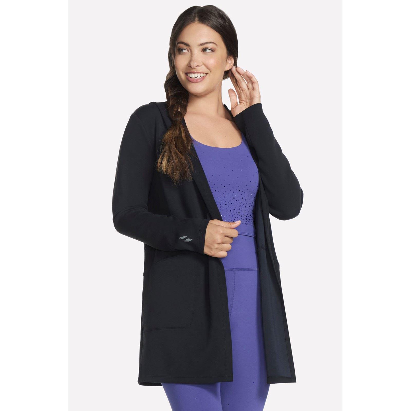 Skechers SKECHLUXE Elevate Restful Hoodigan Damen Schwarze Cardigans