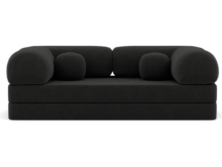 Lisa Design Nebula - Canapé 3 places convertible en velours texturé \, Gris