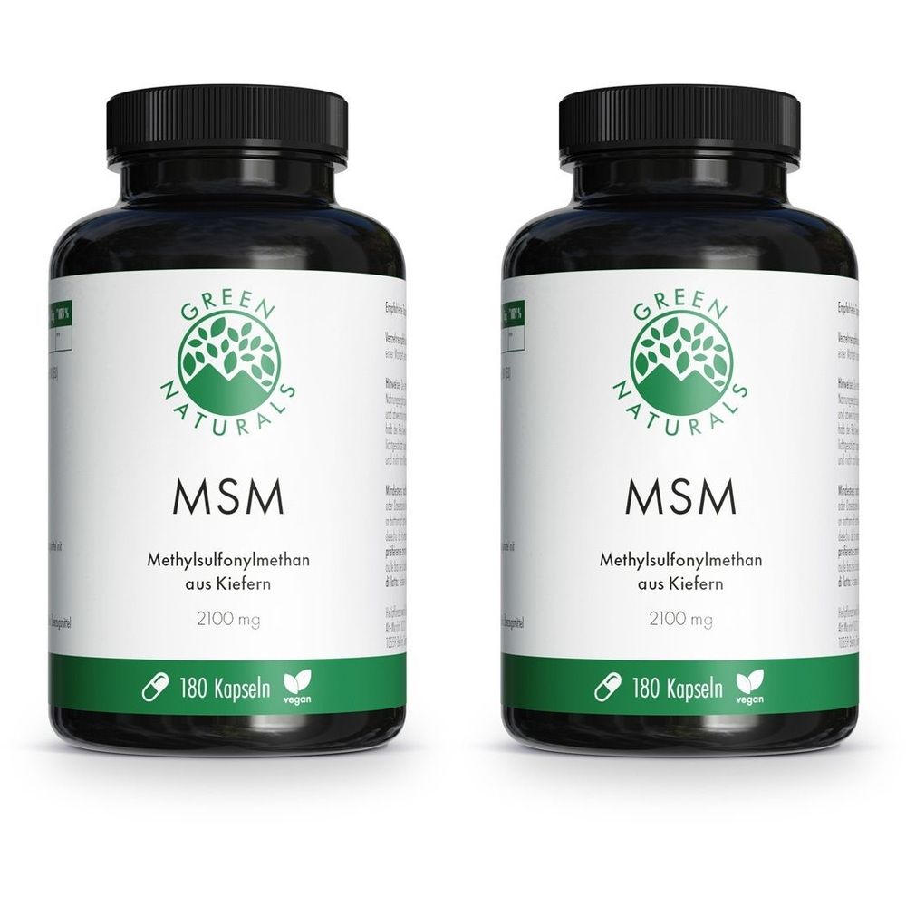 Green Naturals MSM 2100 mg vegan hochdosiert Kaps. 2x 2x180 St Kapseln