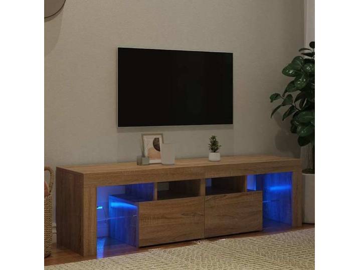 Meuble TV OVONNI - Chêne sonoma - 140x35x40cm - A Meuble TV avec lumières LED Chêne sonoma 140x36 5x40cm ABHT 5108702