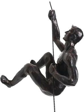 Inspired Finds Retro Rock Climbing Man Resin Wall Sculpture 3D Hanging Decor rope Climbing Man