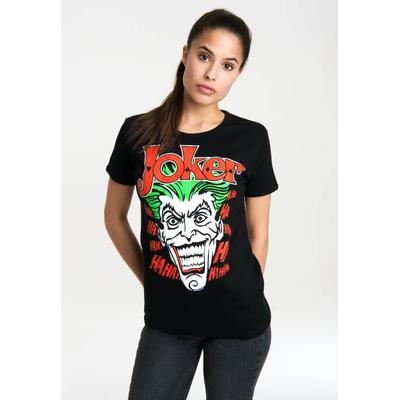 T-Shirt LOGOSHIRT "The Joker", Damen, Gr. XS, schwarz, 100% Baumwolle, bedruckt, normal, Rundhals, Shirts T-Shirt, mit lizenzierten Originaldesign