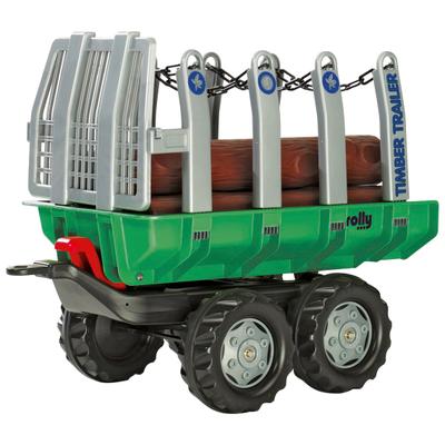 Kinderfahrzeug-Anhänger ROLLY TOYS "Timber Trailer", grün, Spielfahrzeug-Anhänger, KinderB:46cm H:65cm L:82cm, Kunststoff, für Trettraktoren, B:46cm H:65cm L:82cm