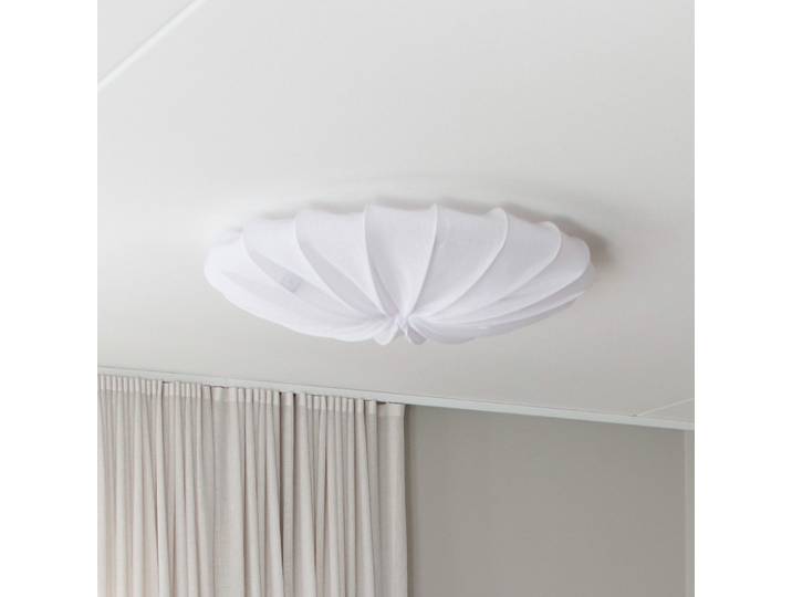 Anna Deckenlampe, weiß, Ø80cm, 4-flg., Leinen - Watt & Veke - Wohnzimmer - Design - Stoff / Textil - Bündig