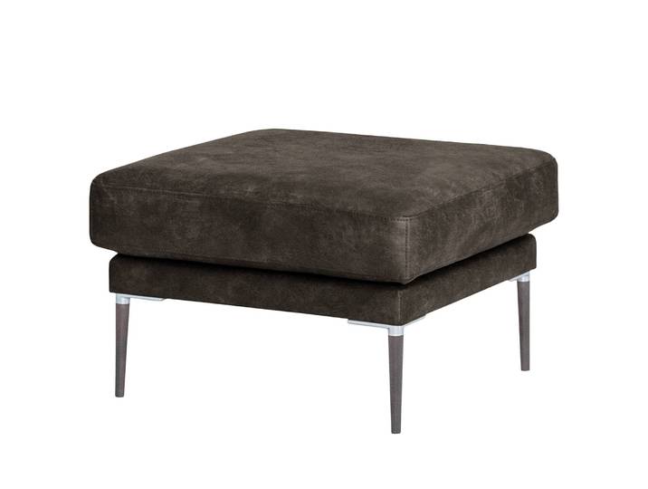 Repose-pieds capitonné Sauvo Noir Microfibre Yaka: Noir-Marron
