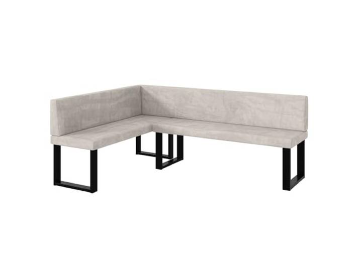 MEBLINI Eckbank für Esszimmer - Küchenbank - Essecke - Sitzecke Küche - Toni - U-Beine 142x196x87cm Links - Beige Samt