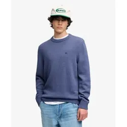 Superdry für Herren. M6110717A Preppy Baumwollpullover marineblau (S), Lässig, Baumwolle