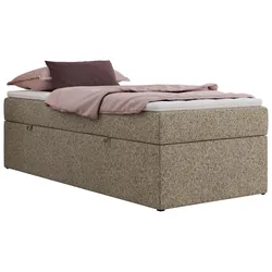 BOXBETT ZERO 90/200 - Dunkelbeige Struktur - H4 - Topper Visco