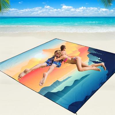 Uplifted Trends Waterproof Sandproof Beach Blanket Quick Dry Outdoor Picnic Mat Waterproof Sandproof Beach Blanket Quick Dry Outdoor Picnic Mat
