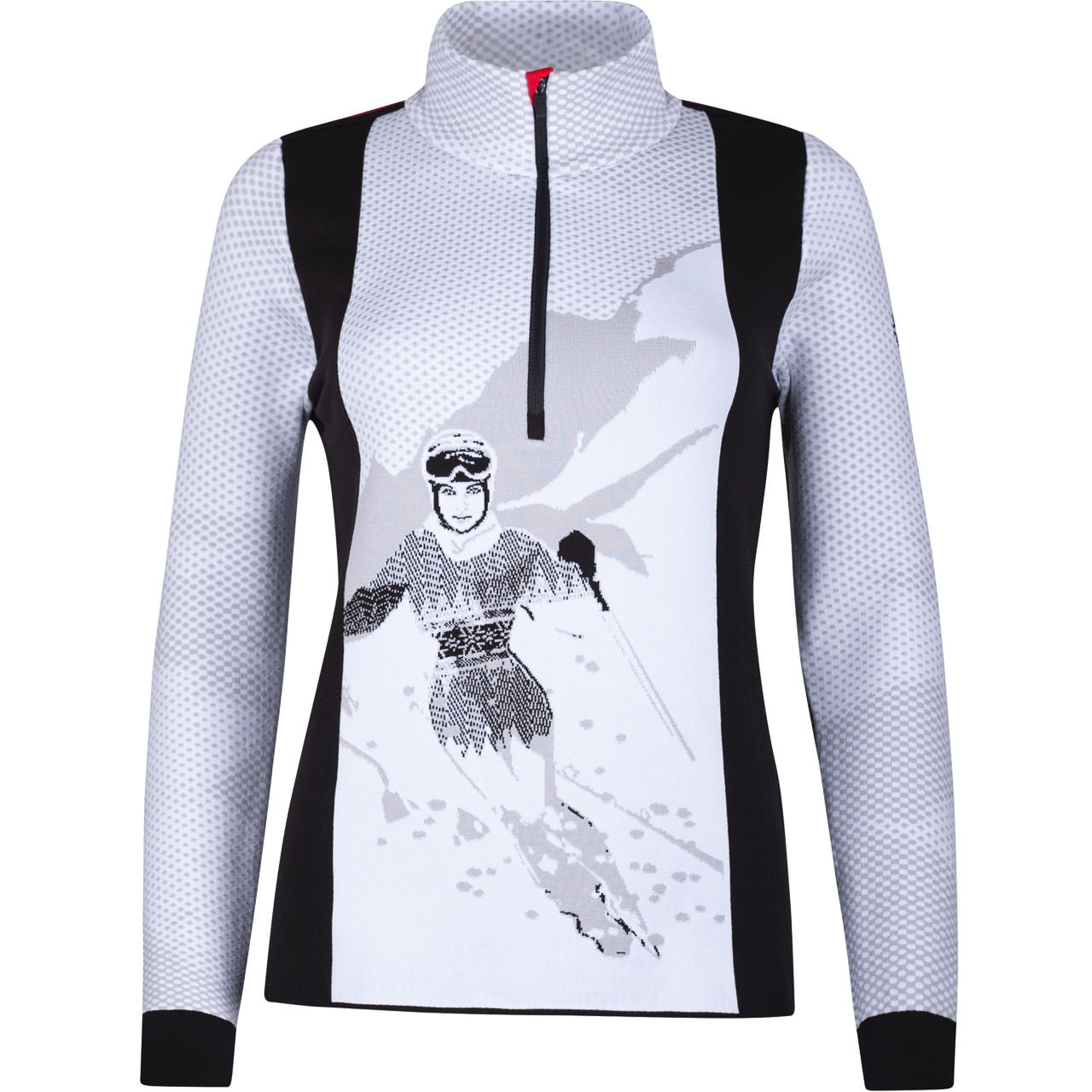 Newland Damen gestricktes Funktionsshirt VAL D`ISÈRE black/white - L