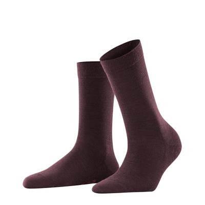 Socken FALKE "Softmerino", Damen, Gr. 41-42, braun (8596, barolo), Materialmix, unifarben, Socken Socken, feines Maschenbild, für Alltag und Business, atmungsaktiv