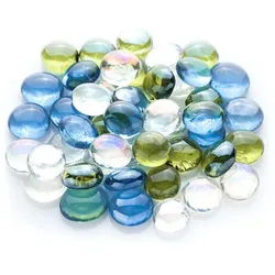 Glas-Nuggets-Mix, blau-grün-transparent, 15–20 mm, 200 g