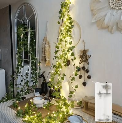 Inspire Curations 2M 20LED Green Leaf String Lights Ivy Fairy Garland Decor battery Ivy Leaf 2m 20 Led