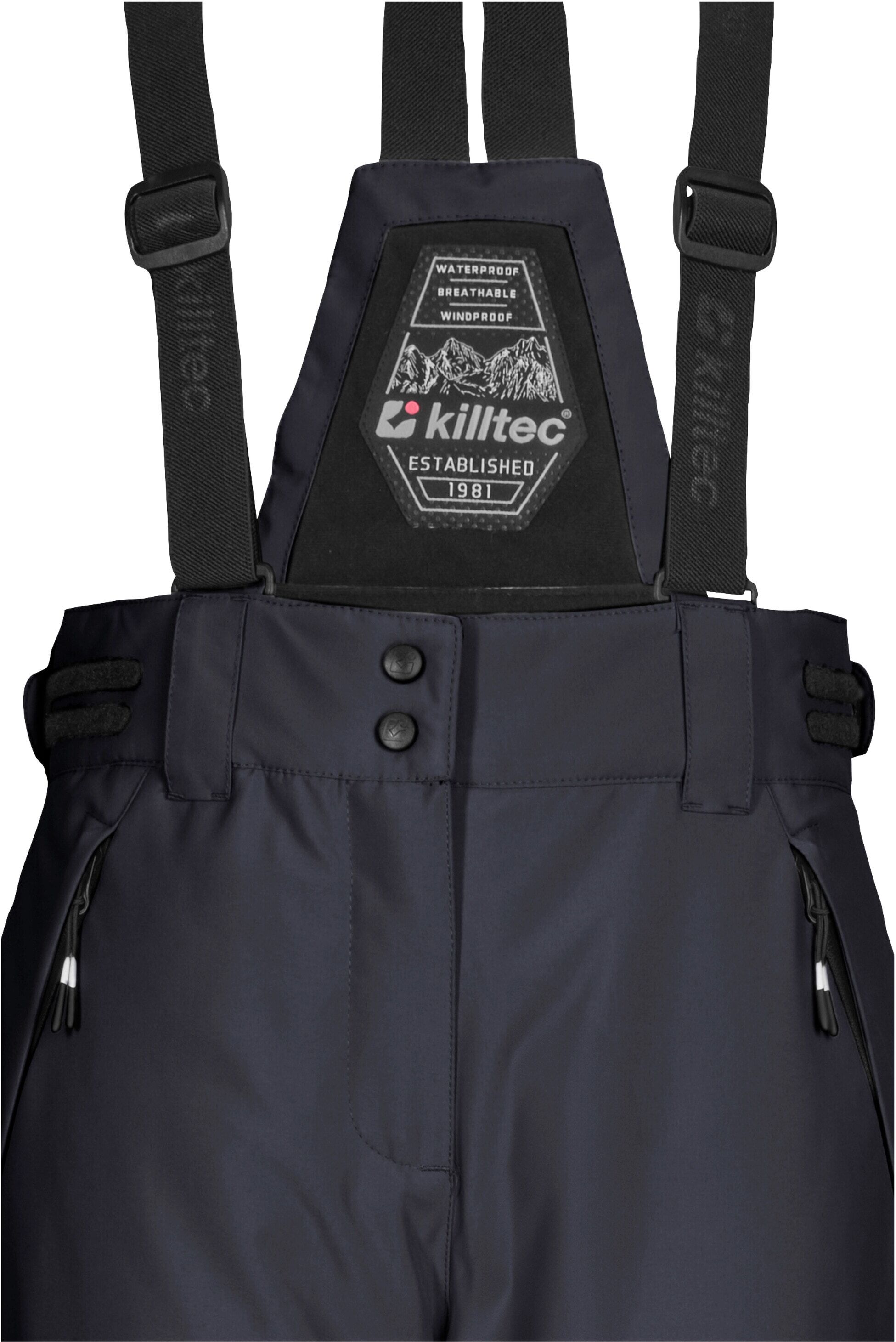 Skihose KILLTEC "KSW 213 GRLS SKI PNTS", Mädchen, Gr. 176, Normalgrössen, schwarz (midnight), Obermaterial: 100% Polyester.Futter: 100% Polyester.Füllung: 100% Polyester, Hosen Skihose, Wasserdichte, atmungsaktive Skihose mit verstellbarer Taille midnight