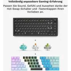 Glorious GMMK Pro 75% Layout Barebone Tastatur, Black Slate schwarz, ISO